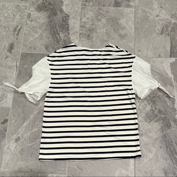 Navy blue and ivory striped t-shirt - Picture 2 of 5